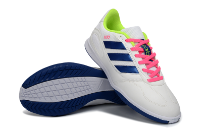 Men's Adidas Top Sala IC Football Shoes - White/Navy Blue/Pink