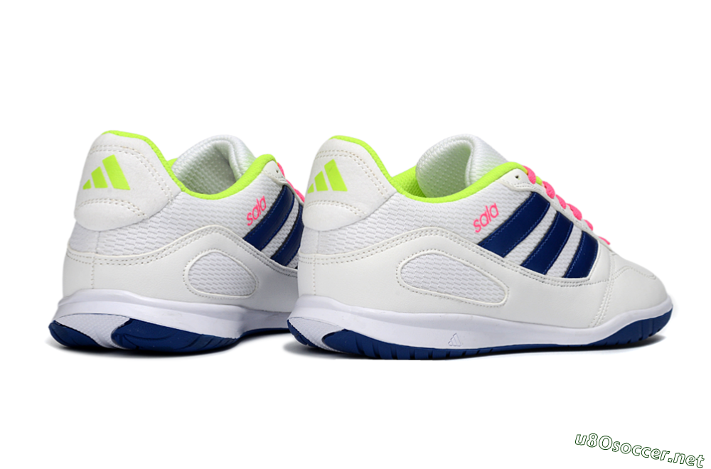 Men's Adidas Top Sala IC Football Shoes - White/Navy Blue/Pink 6