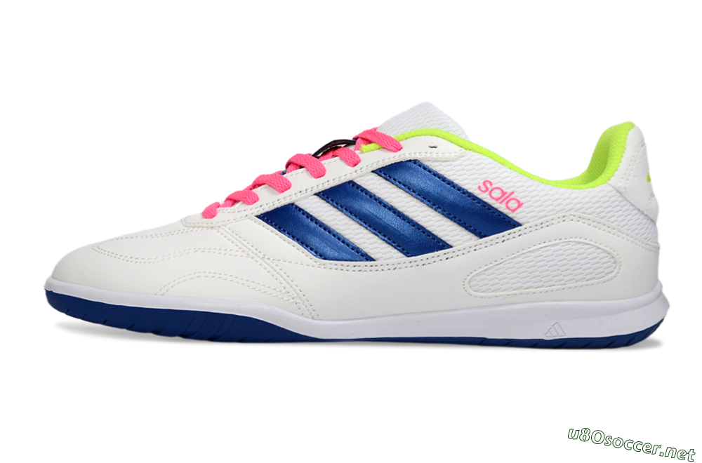 Men's Adidas Top Sala IC Football Shoes - White/Navy Blue/Pink 0