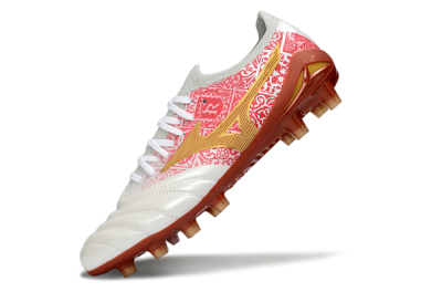 Men's Mizuno Morelia Neo 4 FG Football Boots - White/Scarlet Red/Copper Brown