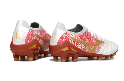 Men's Mizuno Morelia Neo 4 FG Football Boots - White/Scarlet Red/Copper Brown