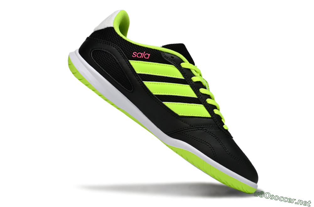Men's Adidas Top Sala IC Football Shoes - Black/Electric Green/White 4
