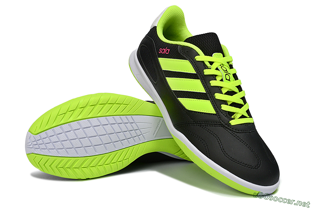 Men's Adidas Top Sala IC Football Shoes - Black/Electric Green/White 3