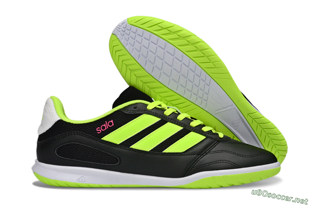 Men's Adidas Top Sala IC Football Shoes - Black/Electric Green/White 2