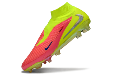 Unisex Nike Phantom 6 High Elite FG Football Boots - Pink/Neon Green/Blue