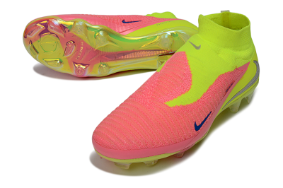 Unisex Nike Phantom 6 High Elite FG Football Boots - Pink/Neon Green/Blue