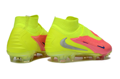 Unisex Nike Phantom 6 High Elite FG Football Boots - Pink/Neon Green/Blue