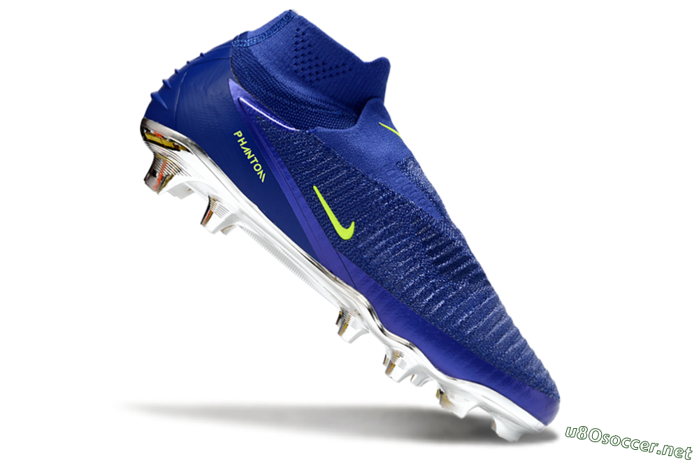 Unisex Nike Phantom 6 High Elite FG Football Boots - Blue/Electric Yellow/Deep Navy 4