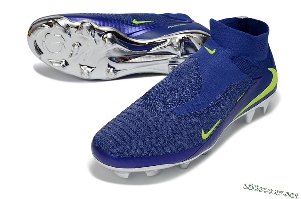 Unisex Nike Phantom 6 High Elite FG Football Boots - Blue/Electric Yellow/Deep Navy 3