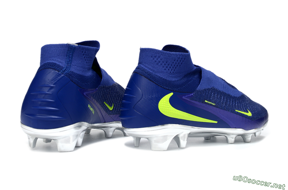 Unisex Nike Phantom 6 High Elite FG Football Boots - Blue/Electric Yellow/Deep Navy 6