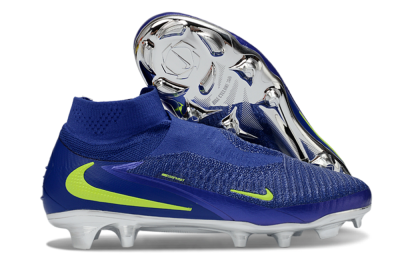 Unisex Nike Phantom 6 High Elite FG Football Boots - Blue/Electric Yellow/Deep Navy