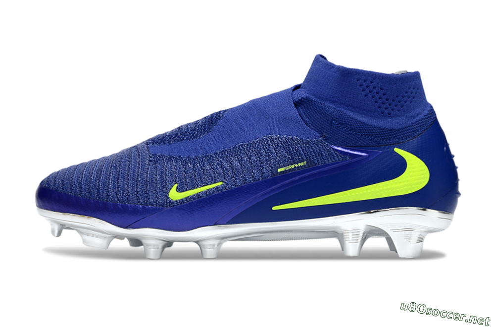 Unisex Nike Phantom 6 High Elite FG Football Boots - Blue/Electric Yellow/Deep Navy 0