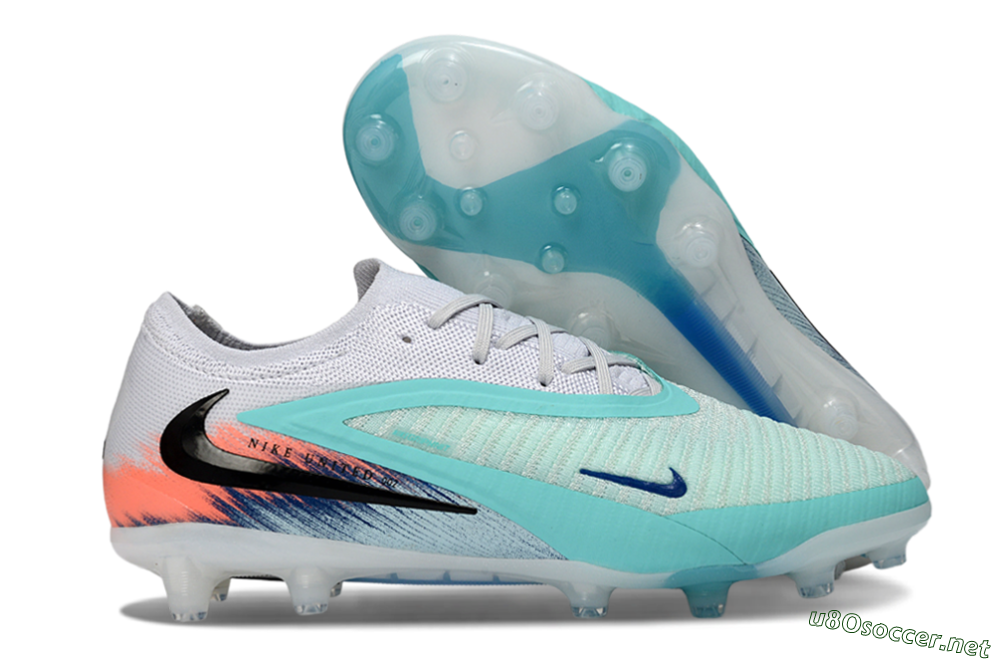 Men's Nike Phantom 6 Low Elite AG Football Boots - Aqua/Coral Splash/Icy Blue 2