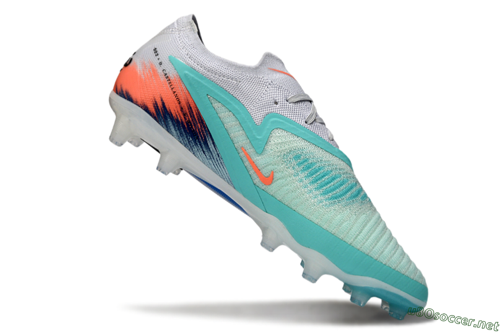 Men's Nike Phantom 6 Low Elite AG Football Boots - Aqua/Coral Splash/Icy Blue 4
