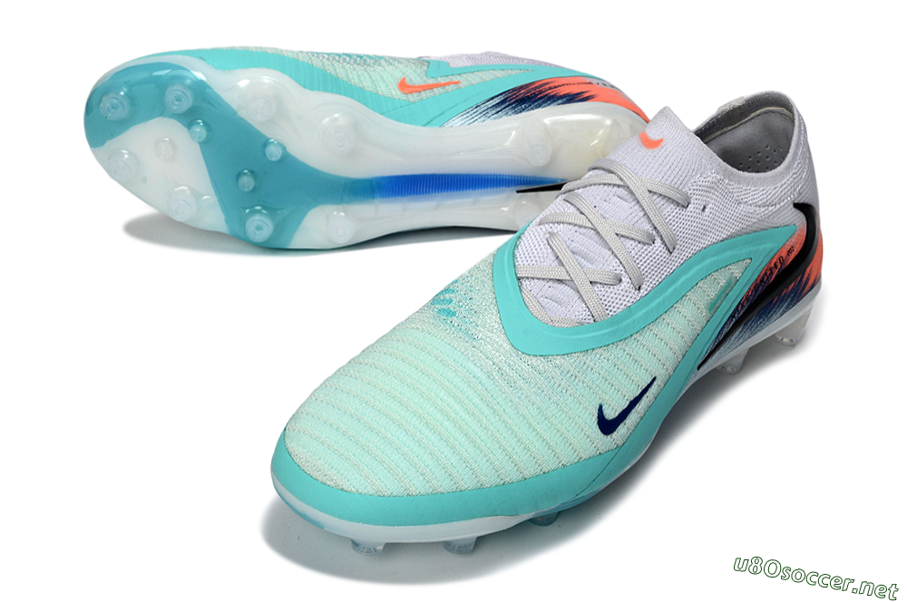 Men's Nike Phantom 6 Low Elite AG Football Boots - Aqua/Coral Splash/Icy Blue 3