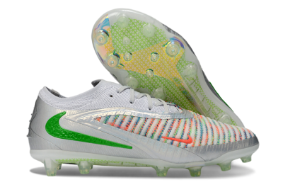 Men's Nike Phantom 6 Low Elite AG Football Boots - Silver/Neon Green/Coral Pink