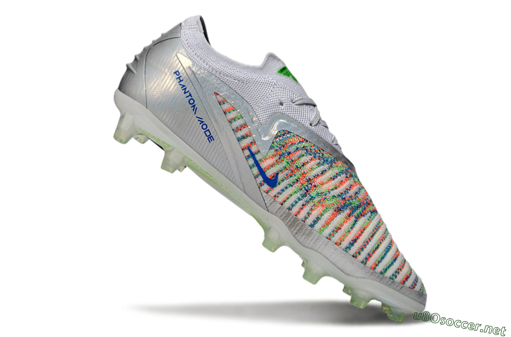 Men's Nike Phantom 6 Low Elite AG Football Boots - Silver/Neon Green/Coral Pink 4