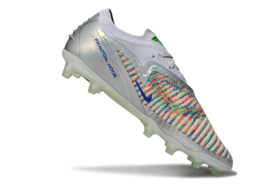 Men's Nike Phantom 6 Low Elite AG Football Boots - Silver/Neon Green/Coral Pink