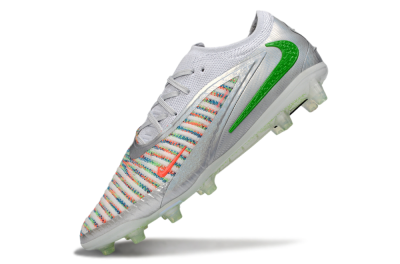 Men's Nike Phantom 6 Low Elite AG Football Boots - Silver/Neon Green/Coral Pink