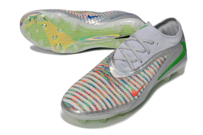 Men's Nike Phantom 6 Low Elite AG Football Boots - Silver/Neon Green/Coral Pink