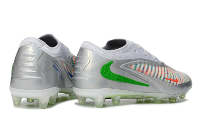 Men's Nike Phantom 6 Low Elite AG Football Boots - Silver/Neon Green/Coral Pink
