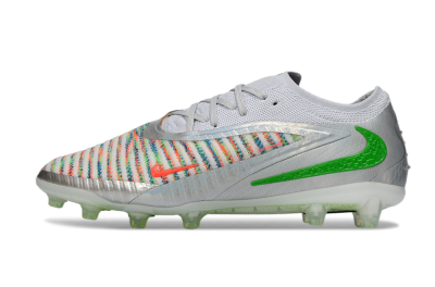 Men's Nike Phantom 6 Low Elite AG Football Boots - Silver/Neon Green/Coral Pink
