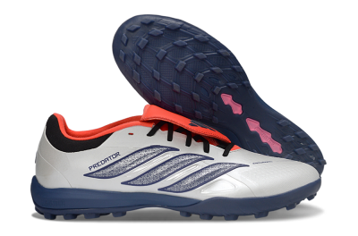 Men's Adidas Predator Elite Fold-Over Tongue TF Football Shoes - White/Navy Blue/Neon Orange