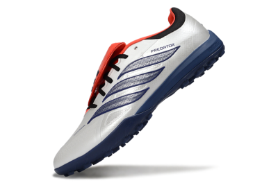 Men's Adidas Predator Elite Fold-Over Tongue TF Football Shoes - White/Navy Blue/Neon Orange