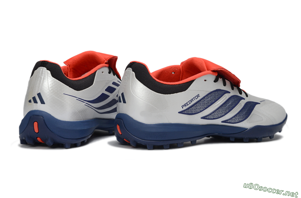 Men's Adidas Predator Elite Fold-Over Tongue TF Football Shoes - White/Navy Blue/Neon Orange 6