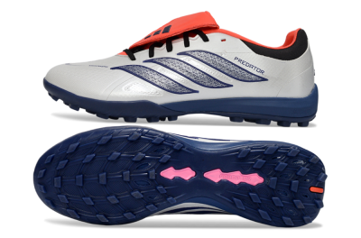 Men's Adidas Predator Elite Fold-Over Tongue TF Football Shoes - White/Navy Blue/Neon Orange