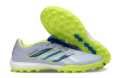 Men's Adidas Predator Elite Fold-Over Tongue TF Football Shoes - Gray/Lime Green/Navy Blue