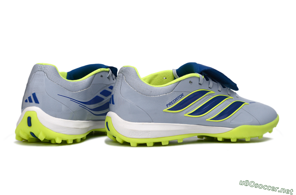 Men's Adidas Predator Elite Fold-Over Tongue TF Football Shoes - Gray/Lime Green/Navy Blue 6