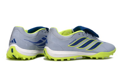 Men's Adidas Predator Elite Fold-Over Tongue TF Football Shoes - Gray/Lime Green/Navy Blue