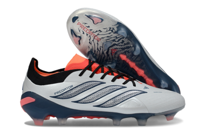 Men's Adidas Predator 26 Elite FG Football Boots - Grey/Navy Blue/Fiery Red