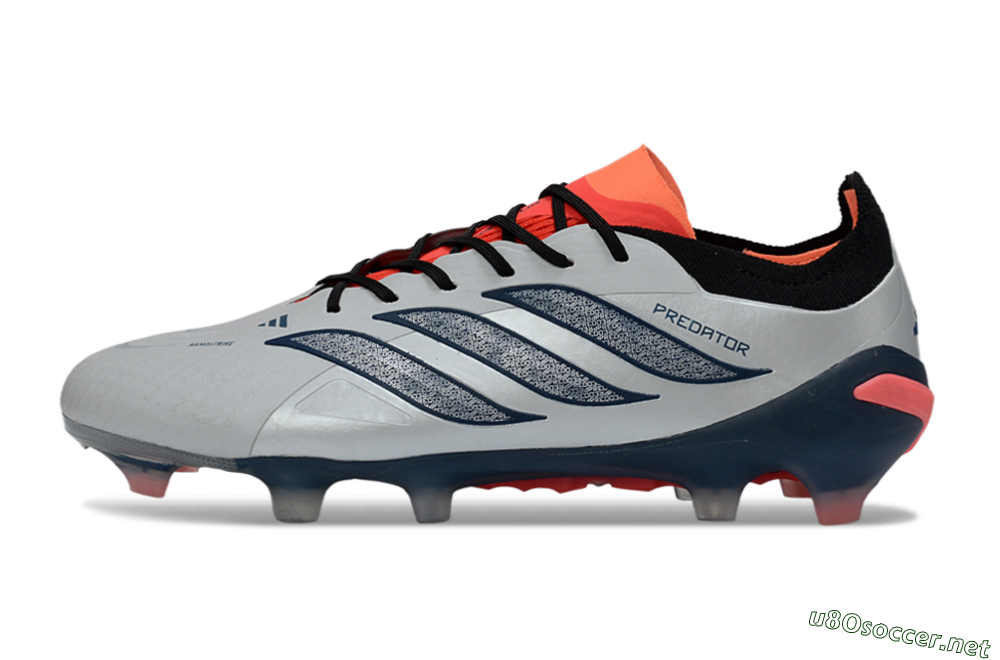 Men's Adidas Predator 26 Elite FG Football Boots - Grey/Navy Blue/Fiery Red 0