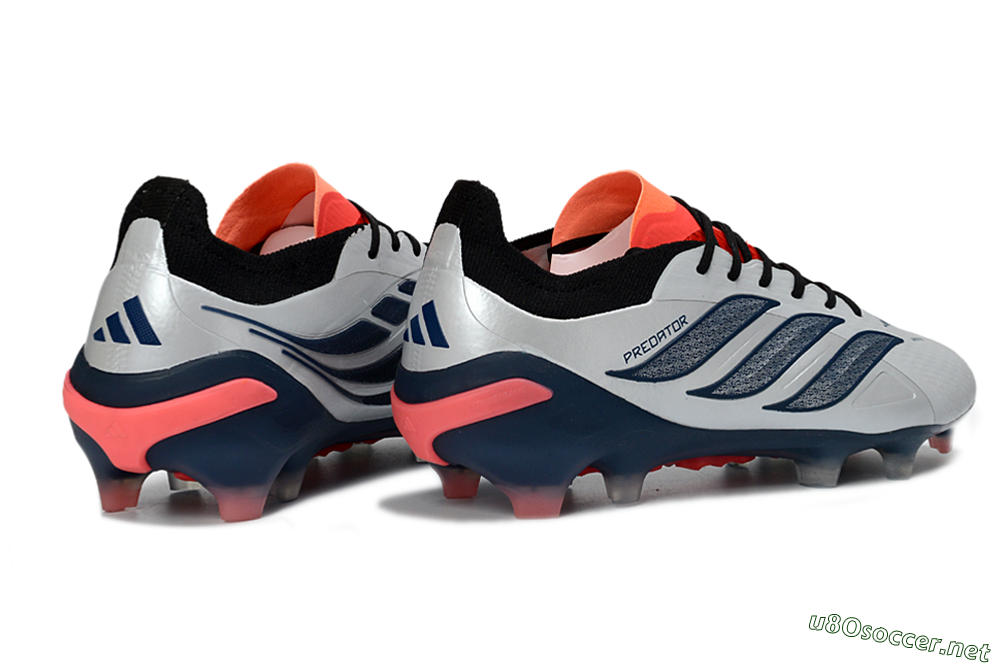 Men's Adidas Predator 26 Elite FG Football Boots - Grey/Navy Blue/Fiery Red 6