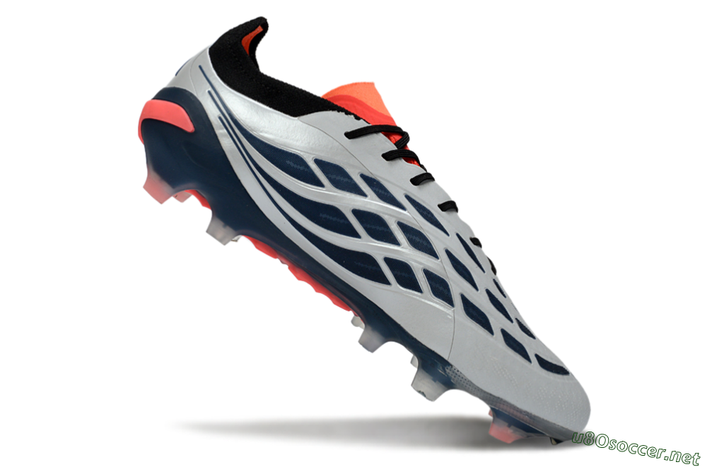 Men's Adidas Predator 26 Elite FG Football Boots - Grey/Navy Blue/Fiery Red 4