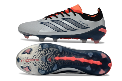 Men's Adidas Predator 26 Elite FG Football Boots - Grey/Navy Blue/Fiery Red