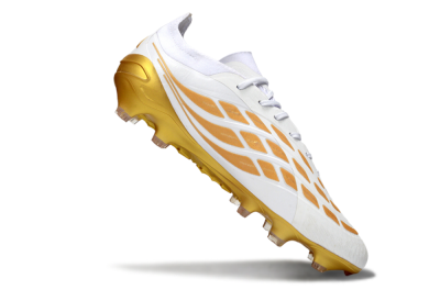 Men's Adidas Predator 26 Elite FG Football Boots - White/Golden Burst/Sleek Black