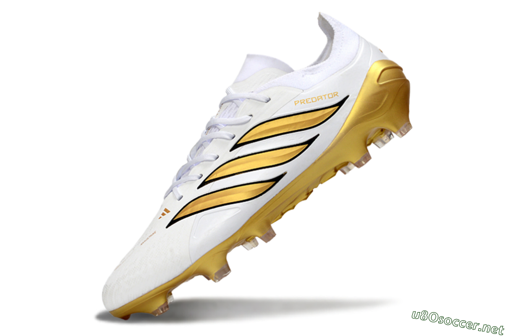 Men's Adidas Predator 26 Elite FG Football Boots - White/Golden Burst/Sleek Black 5