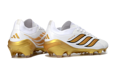 Men's Adidas Predator 26 Elite FG Football Boots - White/Golden Burst/Sleek Black