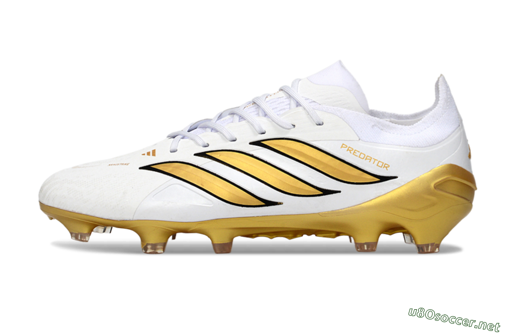 Men's Adidas Predator 26 Elite FG Football Boots - White/Golden Burst/Sleek Black 0