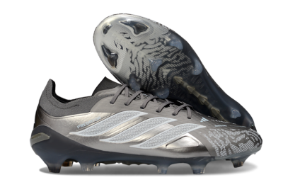 Men's Adidas Predator 26 Elite FG Football Boots - Gray/Graphite Silver/Charcoal