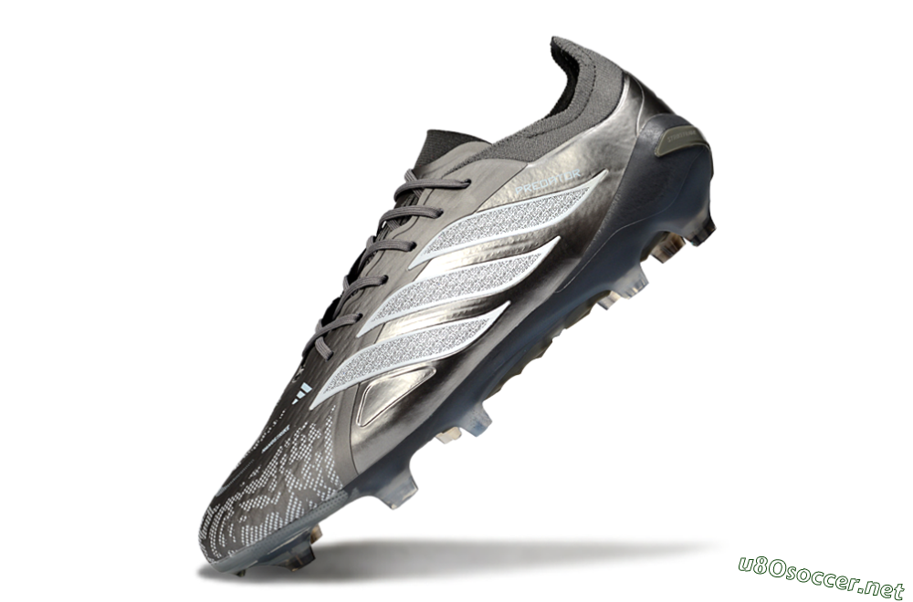 Men's Adidas Predator 26 Elite FG Football Boots - Gray/Graphite Silver/Charcoal 5