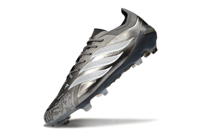 Men's Adidas Predator 26 Elite FG Football Boots - Gray/Graphite Silver/Charcoal