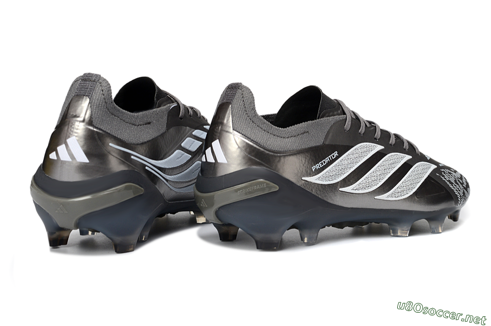 Men's Adidas Predator 26 Elite FG Football Boots - Gray/Graphite Silver/Charcoal 6