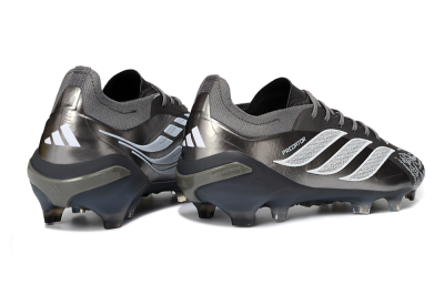 Men's Adidas Predator 26 Elite FG Football Boots - Gray/Graphite Silver/Charcoal