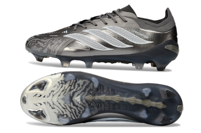 Men's Adidas Predator 26 Elite FG Football Boots - Gray/Graphite Silver/Charcoal