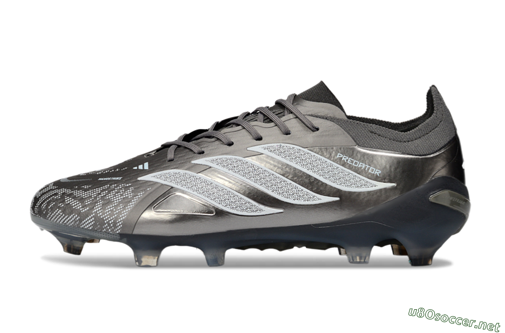 Men's Adidas Predator 26 Elite FG Football Boots - Gray/Graphite Silver/Charcoal 0