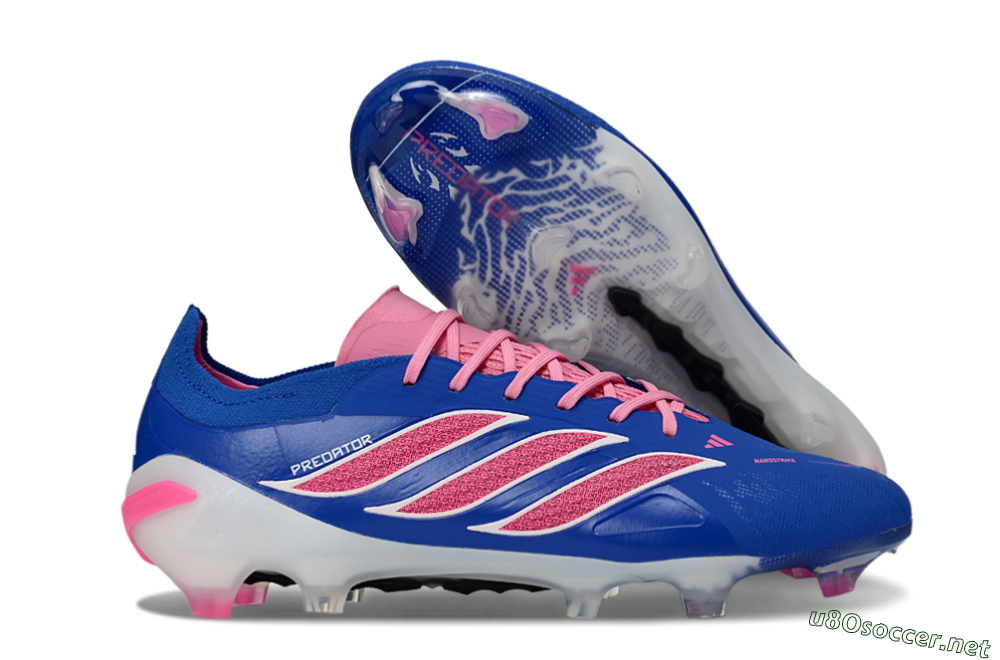 Men's Adidas Predator 26 Elite FG Football Boots - Blue/Electric Pink/White 2